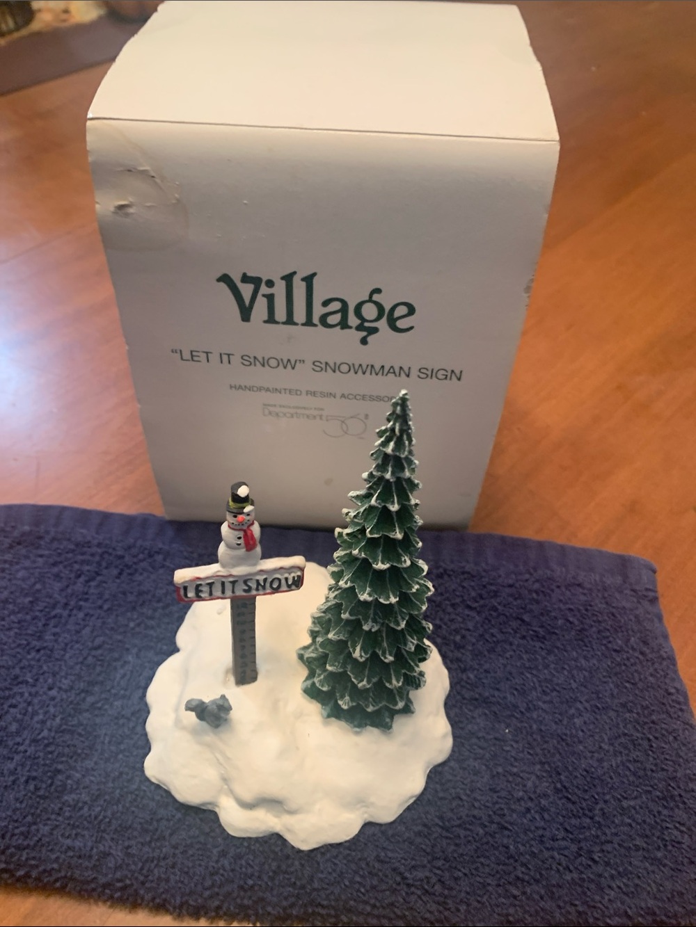 Department 56 Let It Snow Snowman Sign. 6 inches tall